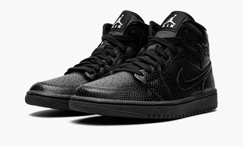 Air Jordan 1 Mid Black Snakeskin